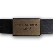 DOLCE&GABBANA ベルト ブラウンレザー プレートバックル