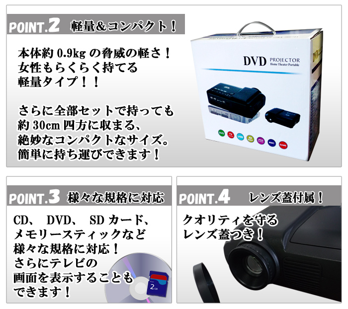 コンパクトDVD一体型プロジェクター FF-5554