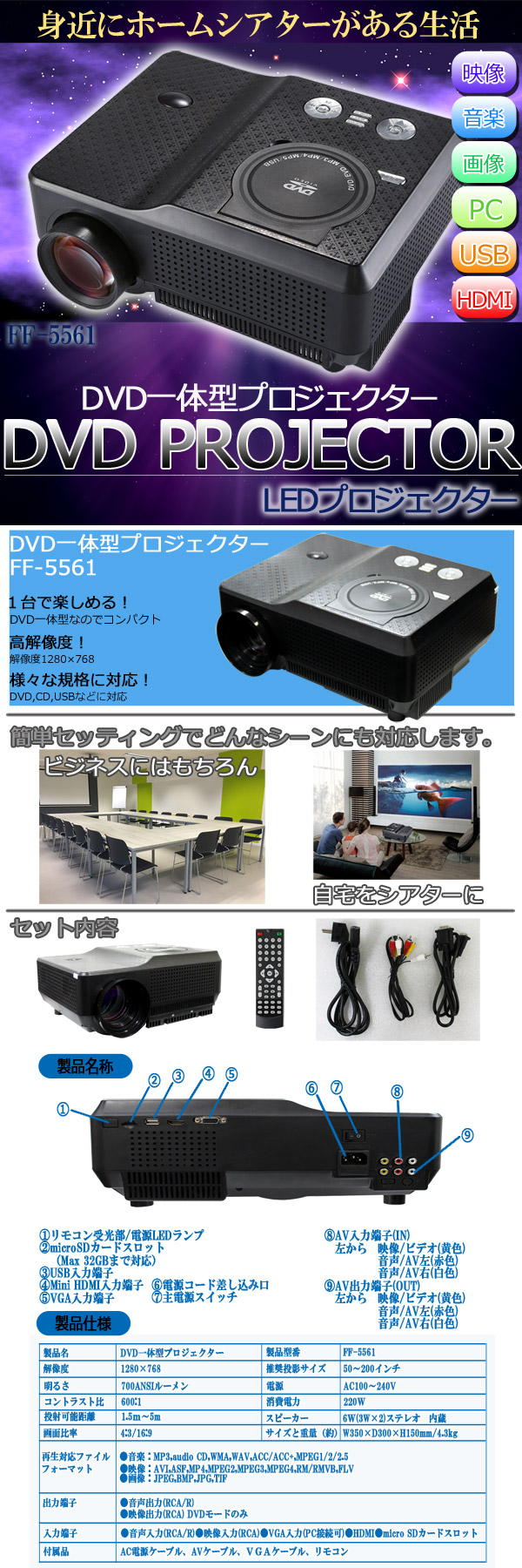 ＬＥＤプロジェクターFF-5561